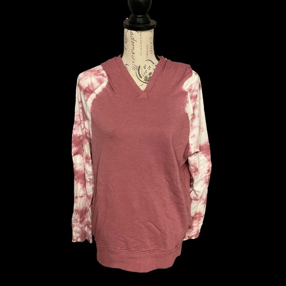 Pink tie-dyed sweatshirt with hoodie size large - Picture 2 of 10